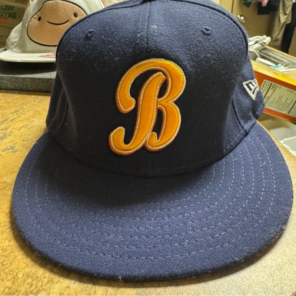 Montgomery Biscuits Official Home Fitted Hat Size 7 NewEra 59Fifty Baseball MiLB